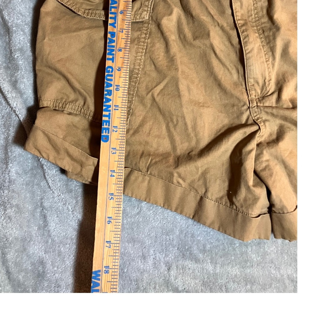 Abercrombie & Fitch Womens Khaki Utility Cargo Shorts Tan Elastic Waist Size L - Picture 4 of 6